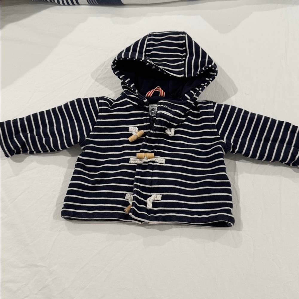 Petit Bateau Black and White Striped Jacket